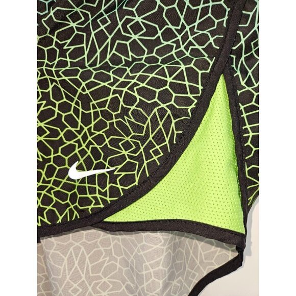 Nike Tempo Running Shorts Womens Medium 6 ? Zip Pocket Ombre Neon Yellow Green - Picture 3 of 7